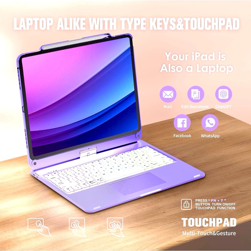 iPad keyboard case with touchpad